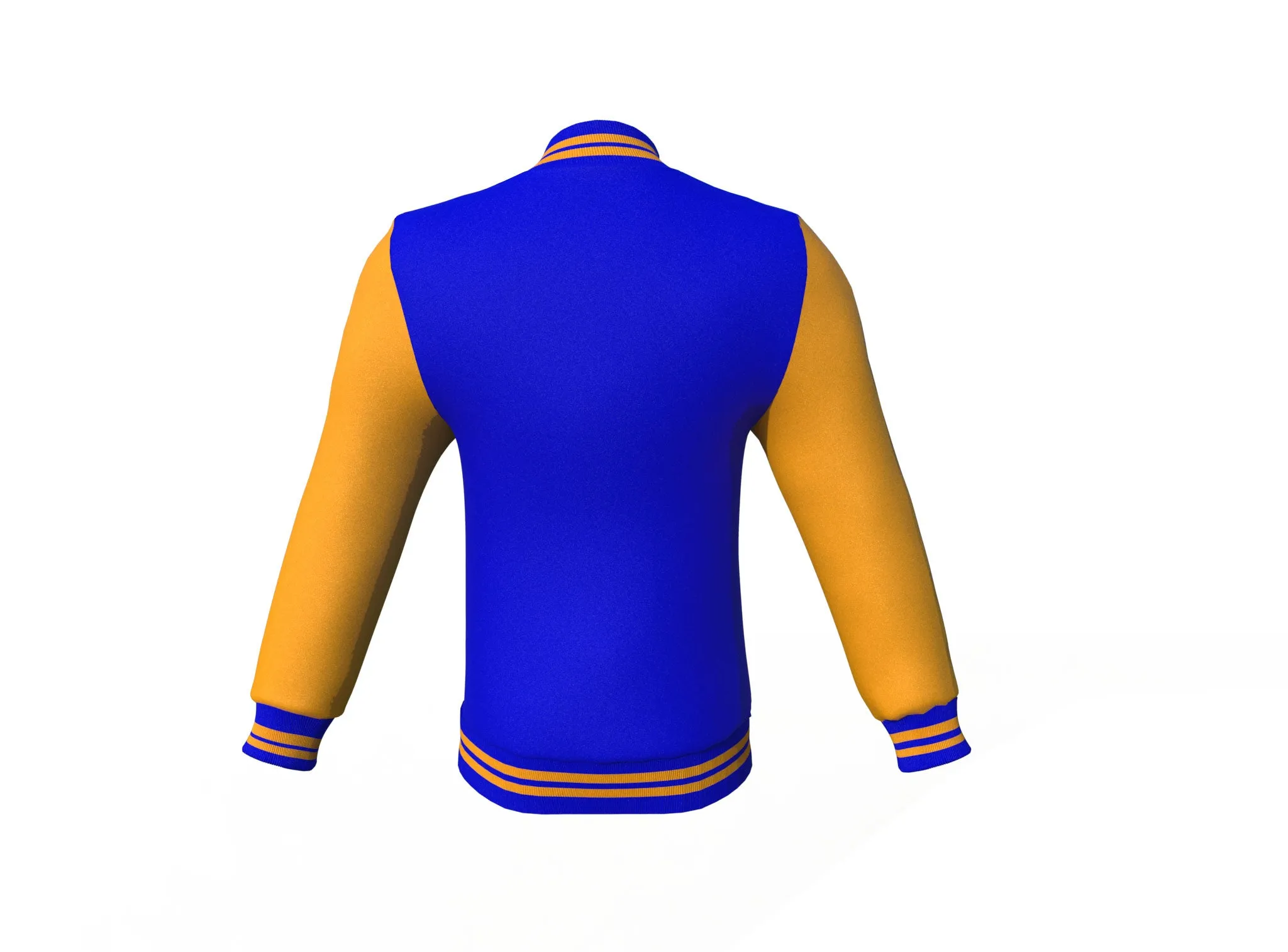 Blue Varsity Letterman Jacket with Gold Sleeves