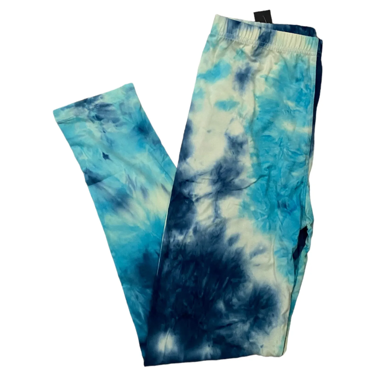 Blue White Tie Dye Leggings One Size