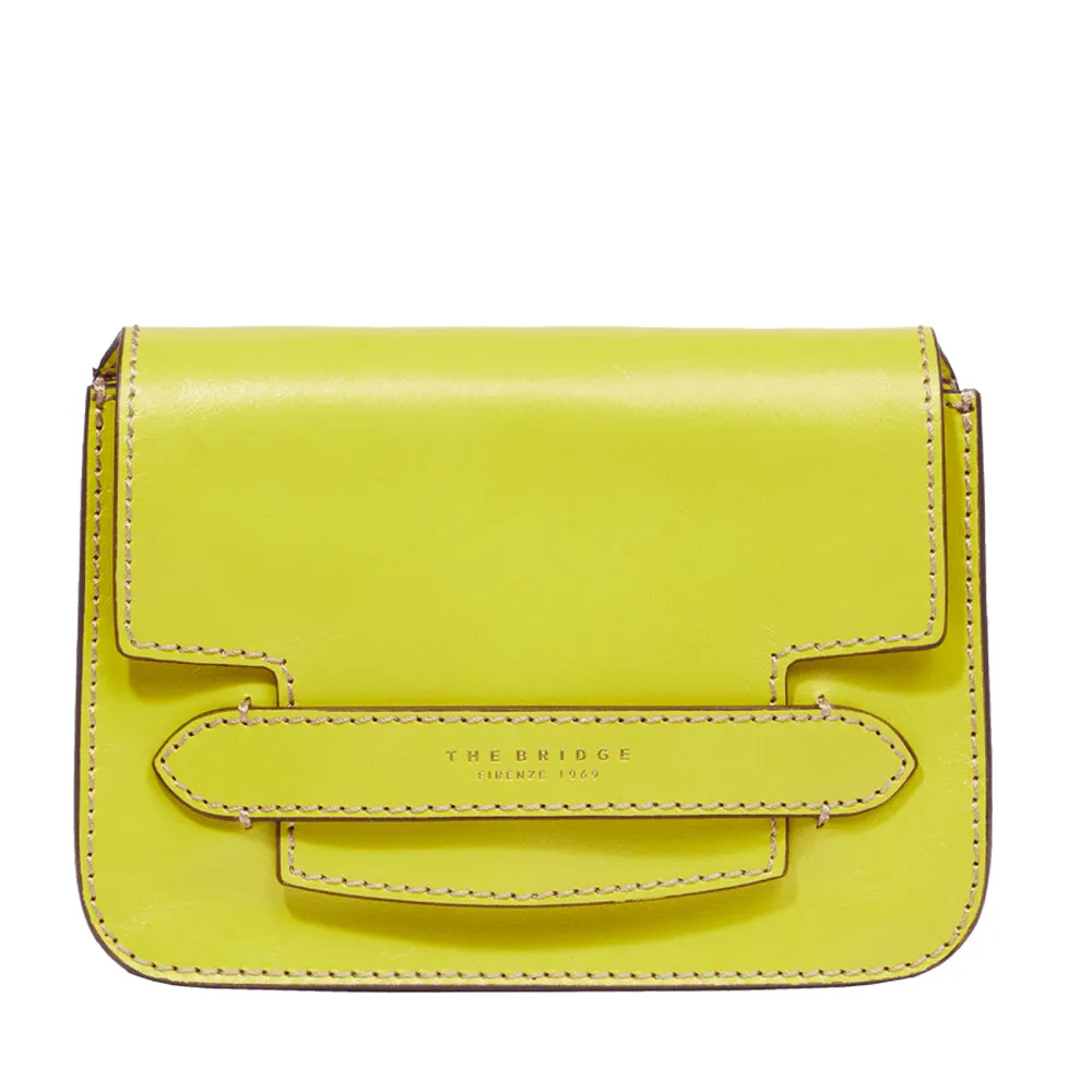 Borsa Donna a Tracolla Media THE BRIDGE in Pelle color Lime linea Lucrezia