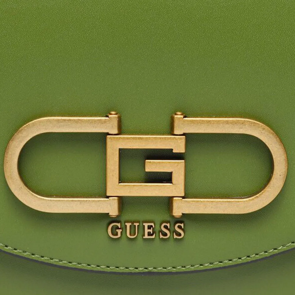 Borsa Donna Piccola a Mano con Tracolla GUESS Linea Fleet Colore Verde