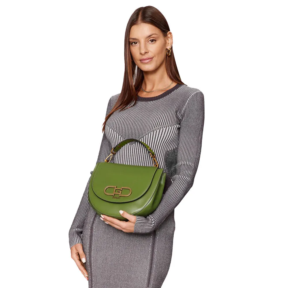 Borsa Donna Piccola a Mano con Tracolla GUESS Linea Fleet Colore Verde