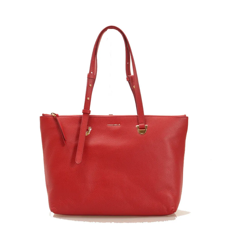 Borsa Shopping COCCINELLE Linea Lea in Pelle Ruby Misura Media