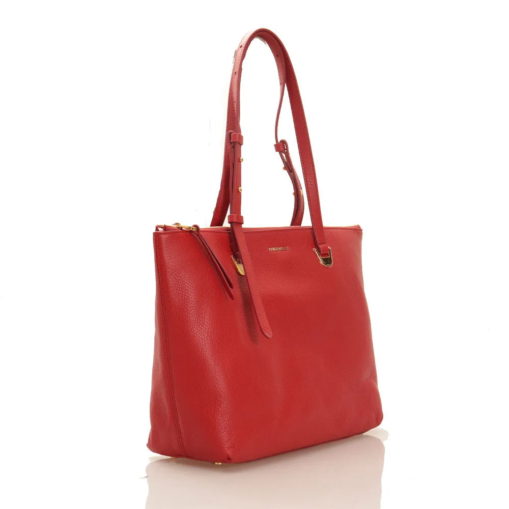 Borsa Shopping COCCINELLE Linea Lea in Pelle Ruby Misura Media