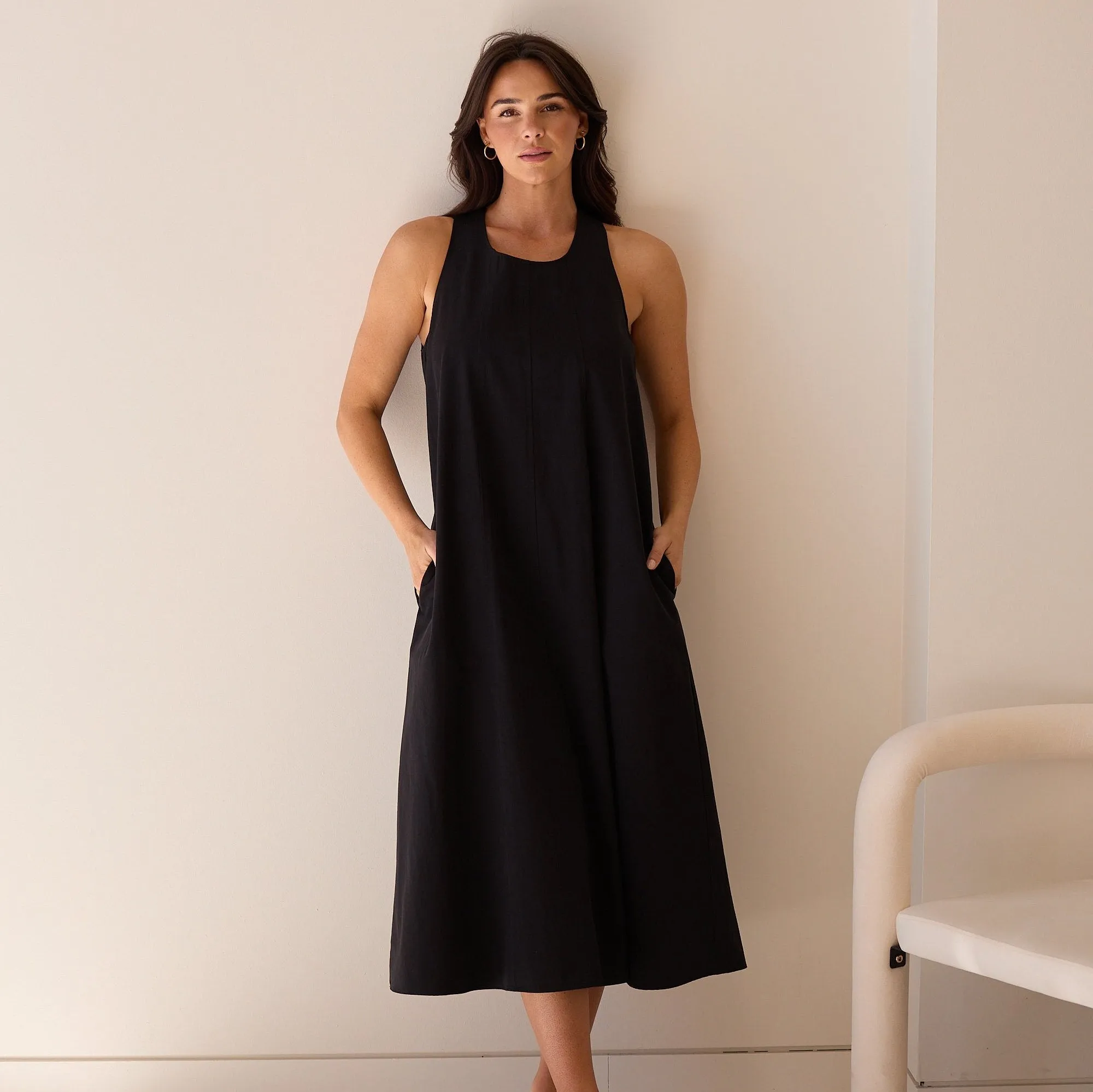 Brave and True Newport Dress Washed Black