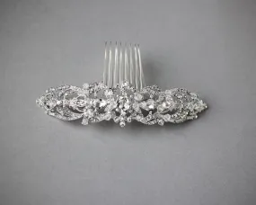 Bridal Hair Comb with Oval Jewel Center