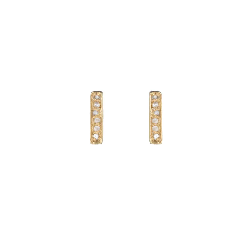 Brooklyn Pavé Diamond Small Bar Earrings