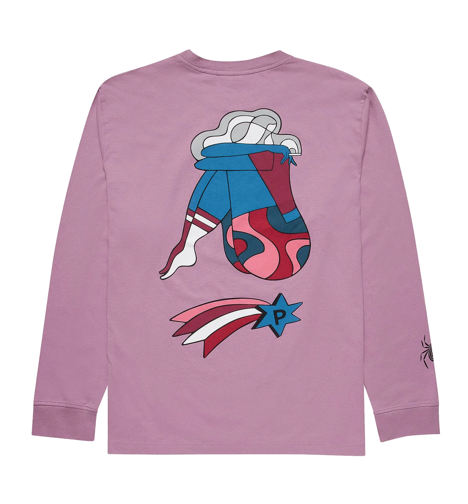 by Parra Cloudy Star Longsleeve T-Shirt 'Lavender'