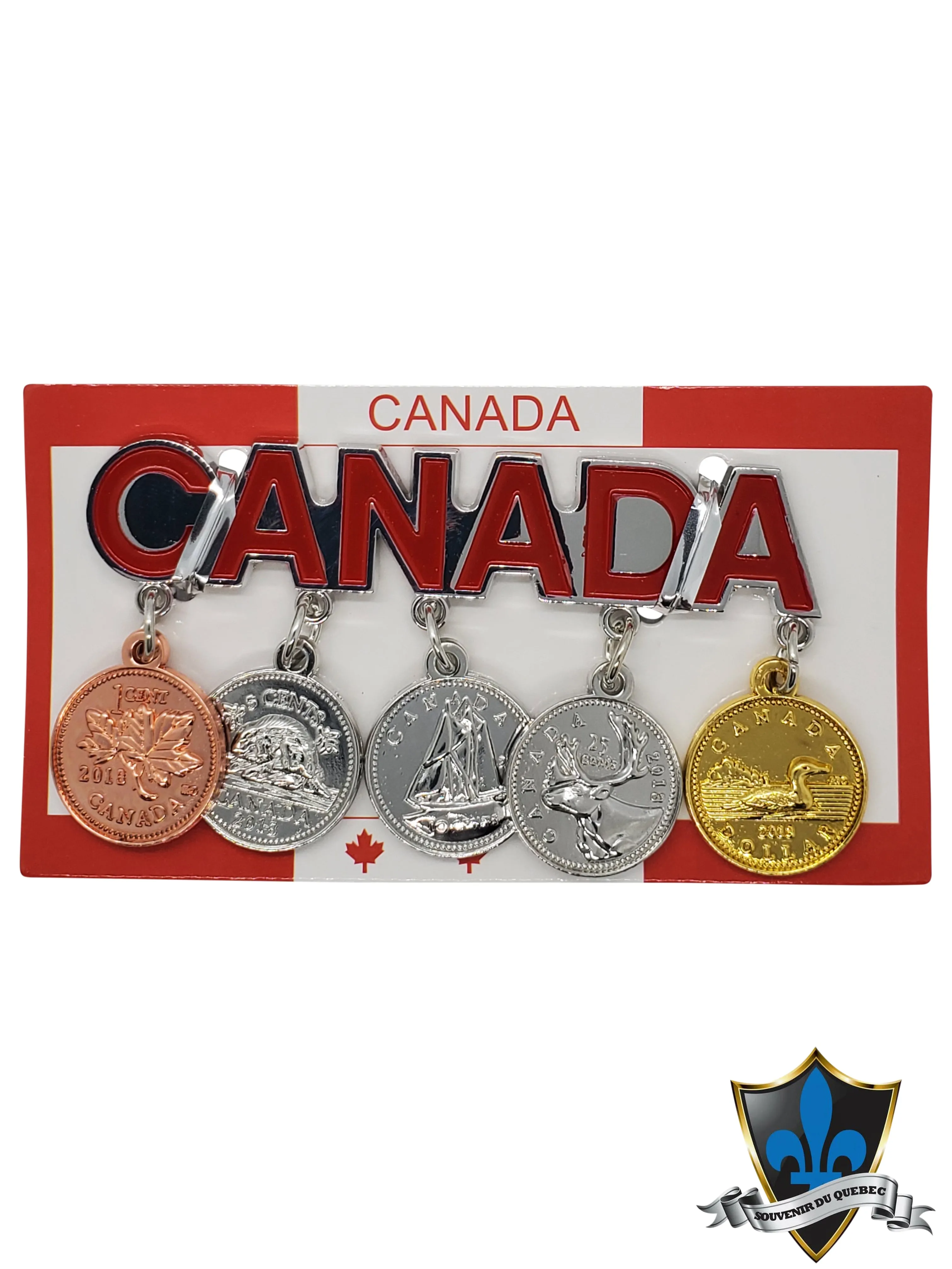 Canada magnet with Canadian coin money