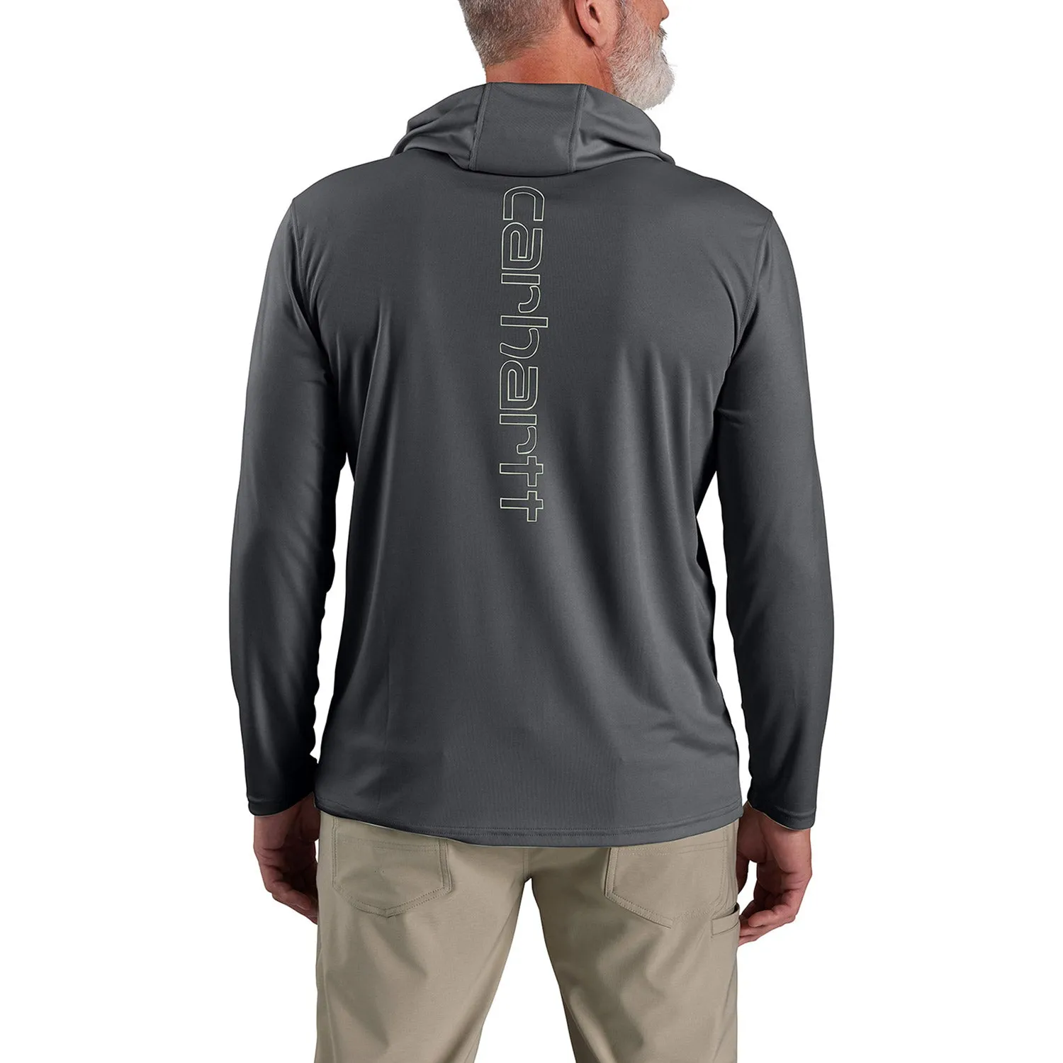 Carhartt Men's Force Sun Defender™ Hooded Logo Long Sleeve T-Shirt