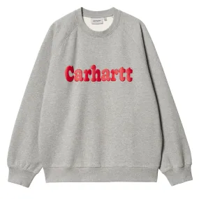 Carhartt WIP Bubbles Sweatshirt Grey Heather / Cherry