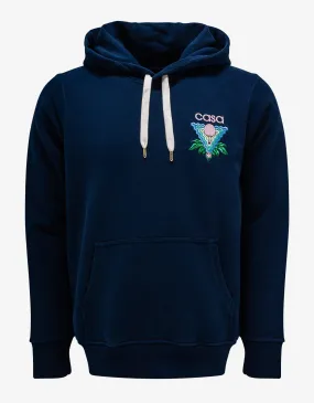 Casablanca Navy Blue Memphis Icon Embroidery Hoodie