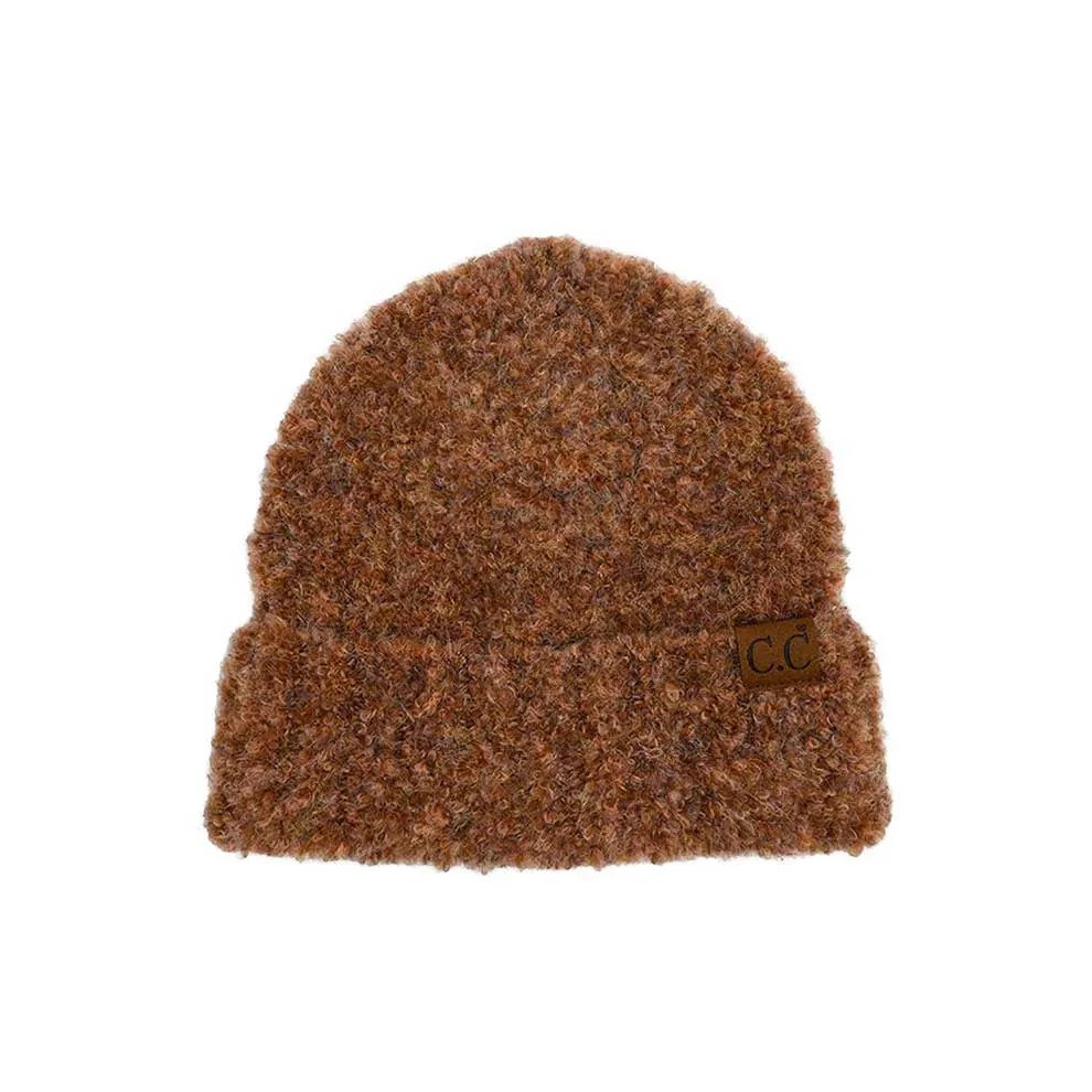 C.C Mixed Color Boucle Cuff Beanie