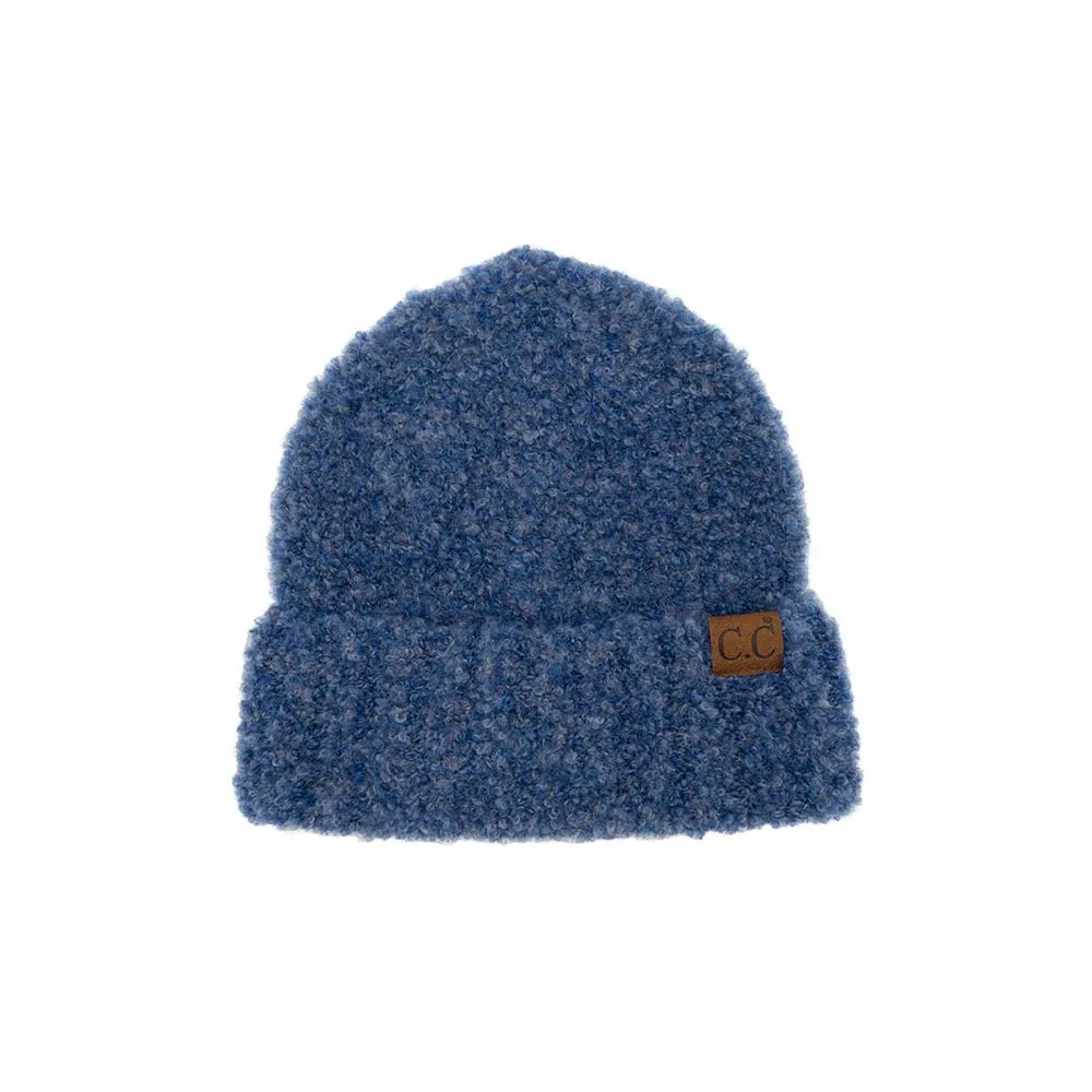 C.C Mixed Color Boucle Cuff Beanie