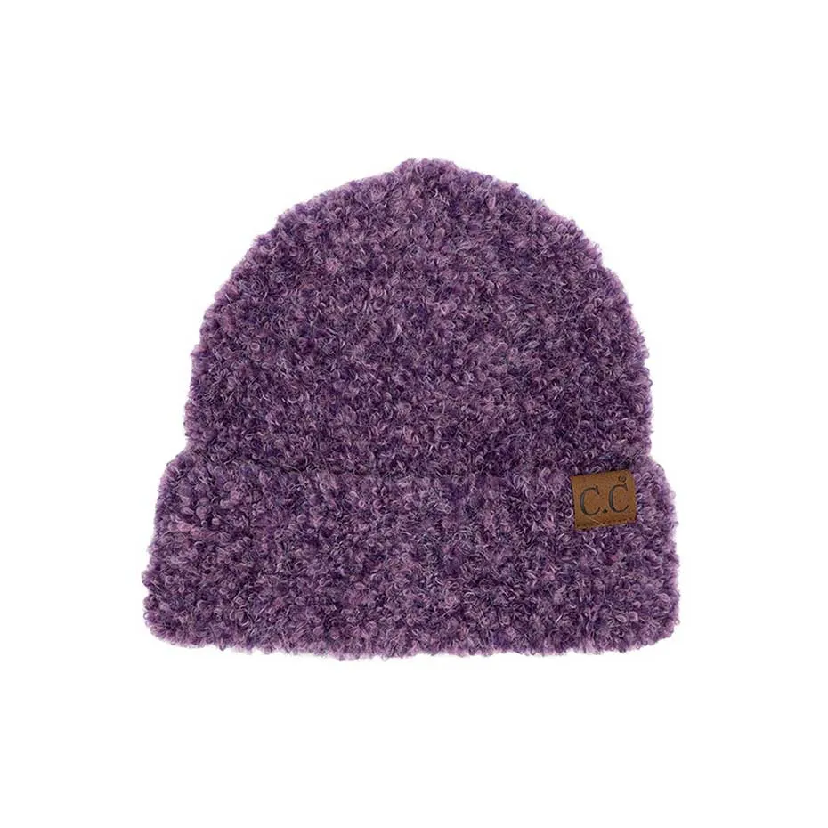 C.C Mixed Color Boucle Cuff Beanie