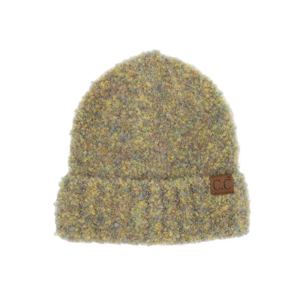 C.C Mixed Color Boucle Cuff Beanie