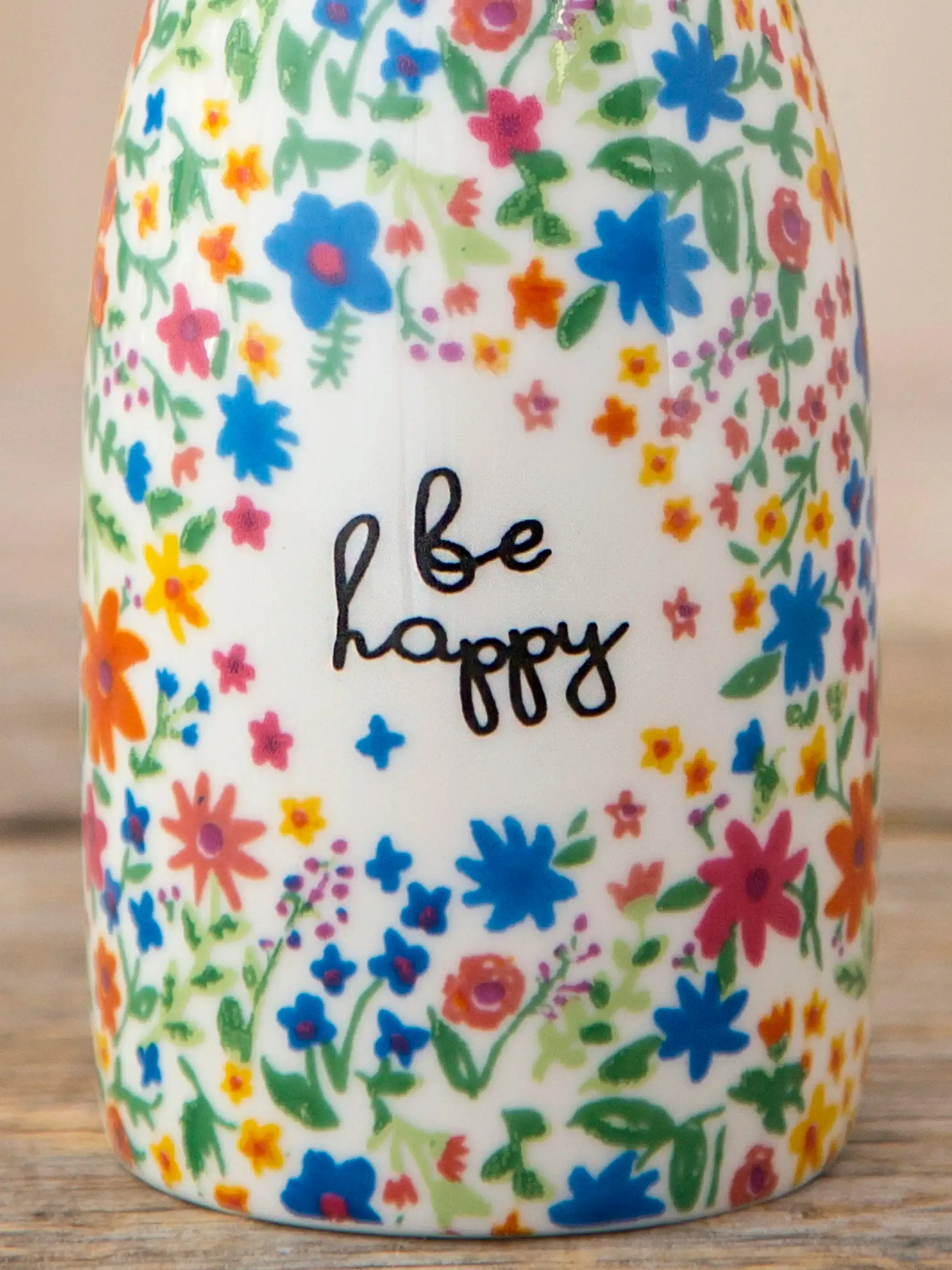 Ceramic Bud Vase - Be Happy