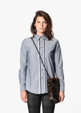 Chambray Boyfriend Shirt in Blue