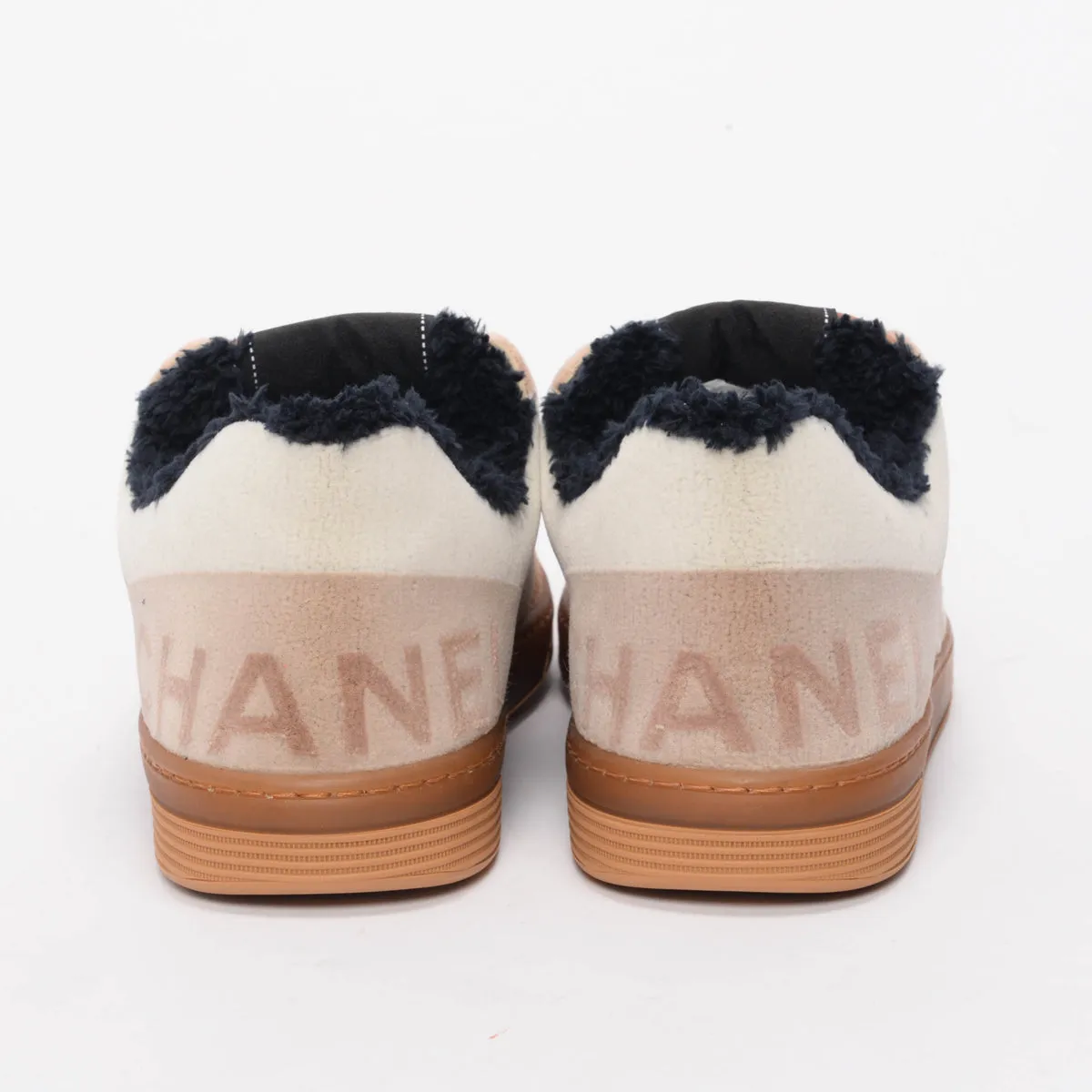 Chanel Beige Mixed Fibers Logo Sneakers 40