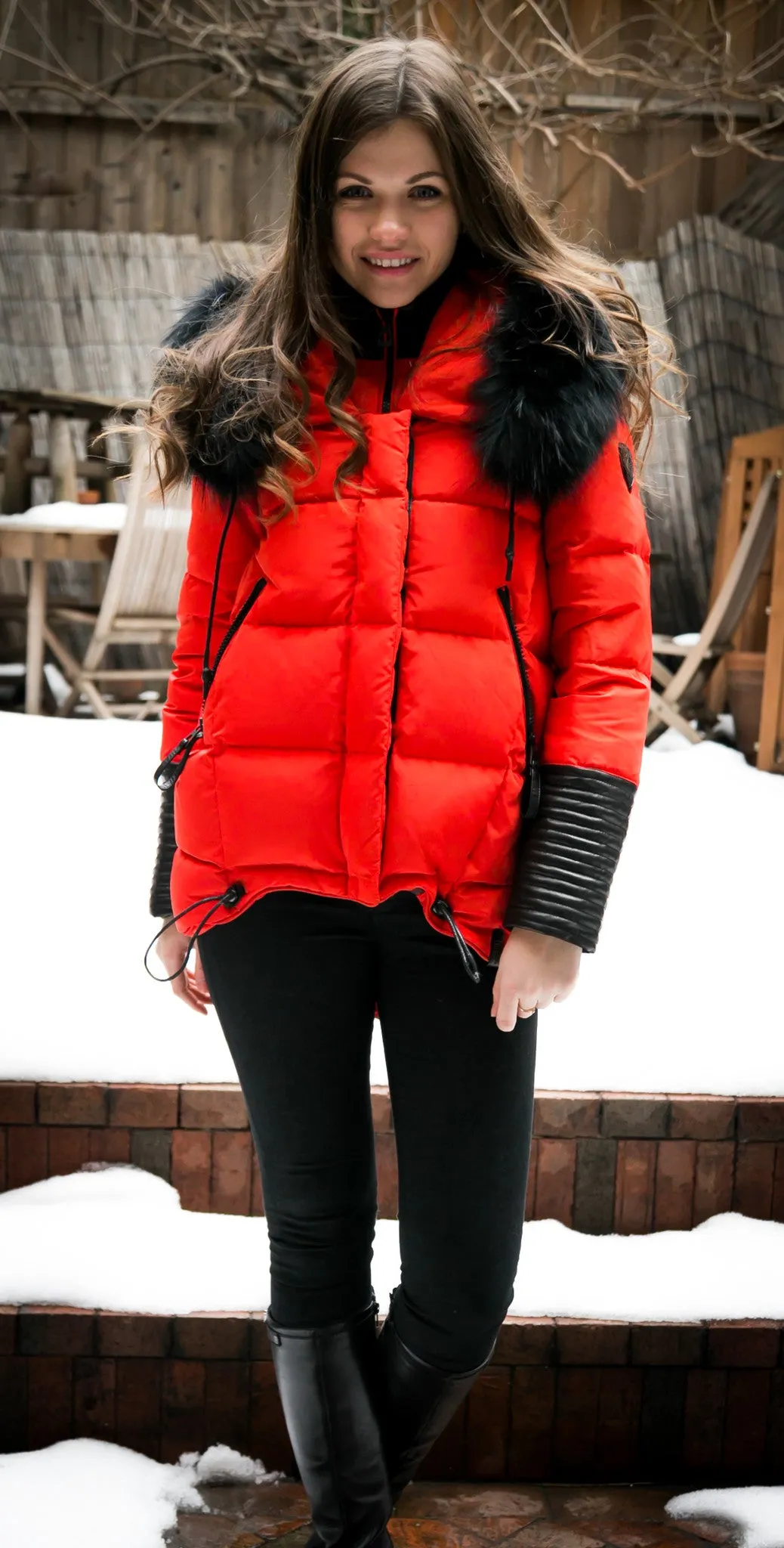 Chapais Down Puffer With Fur Trim