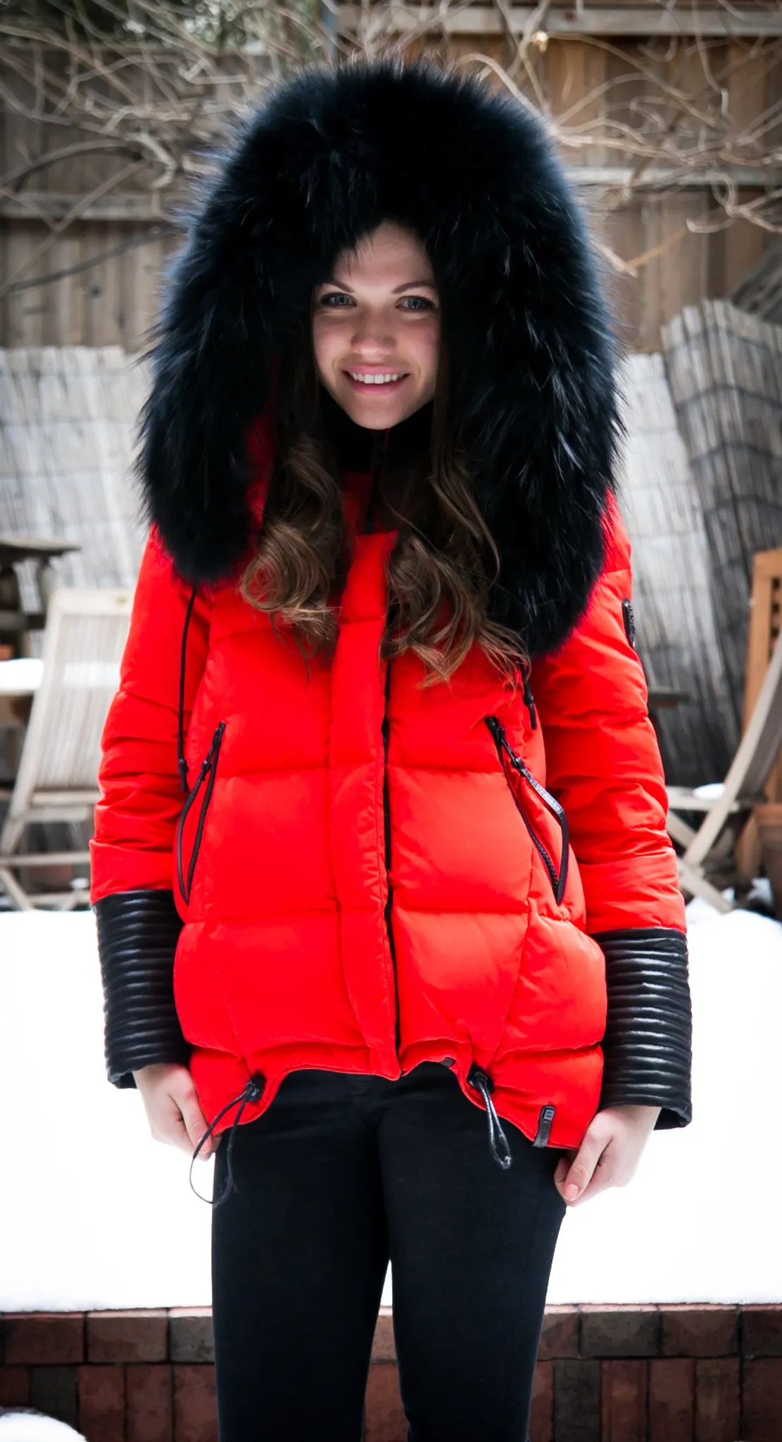 Chapais Down Puffer With Fur Trim