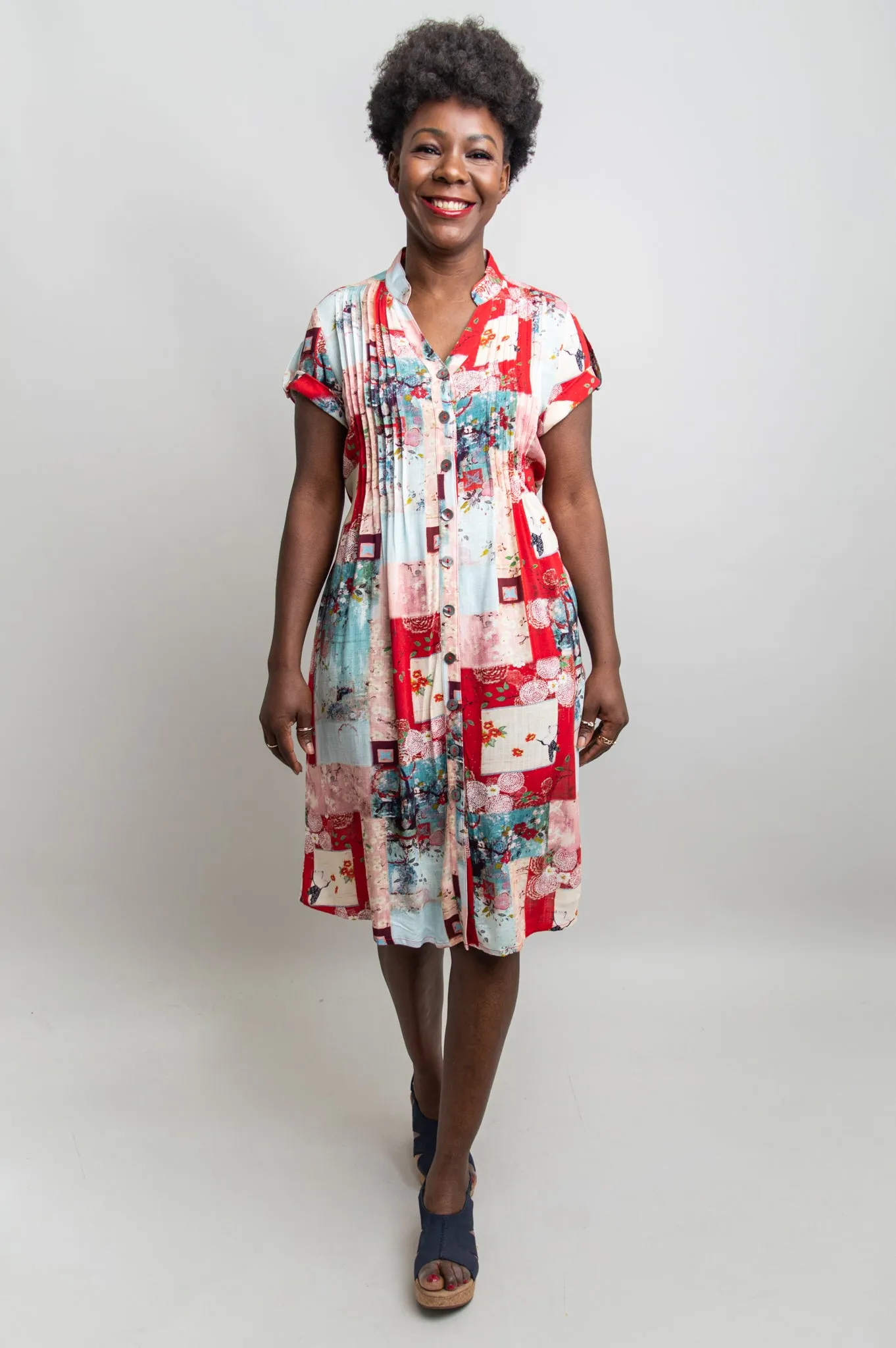 Chelsea Dress, Fuji Summer, Linen Bamboo - Final Sale