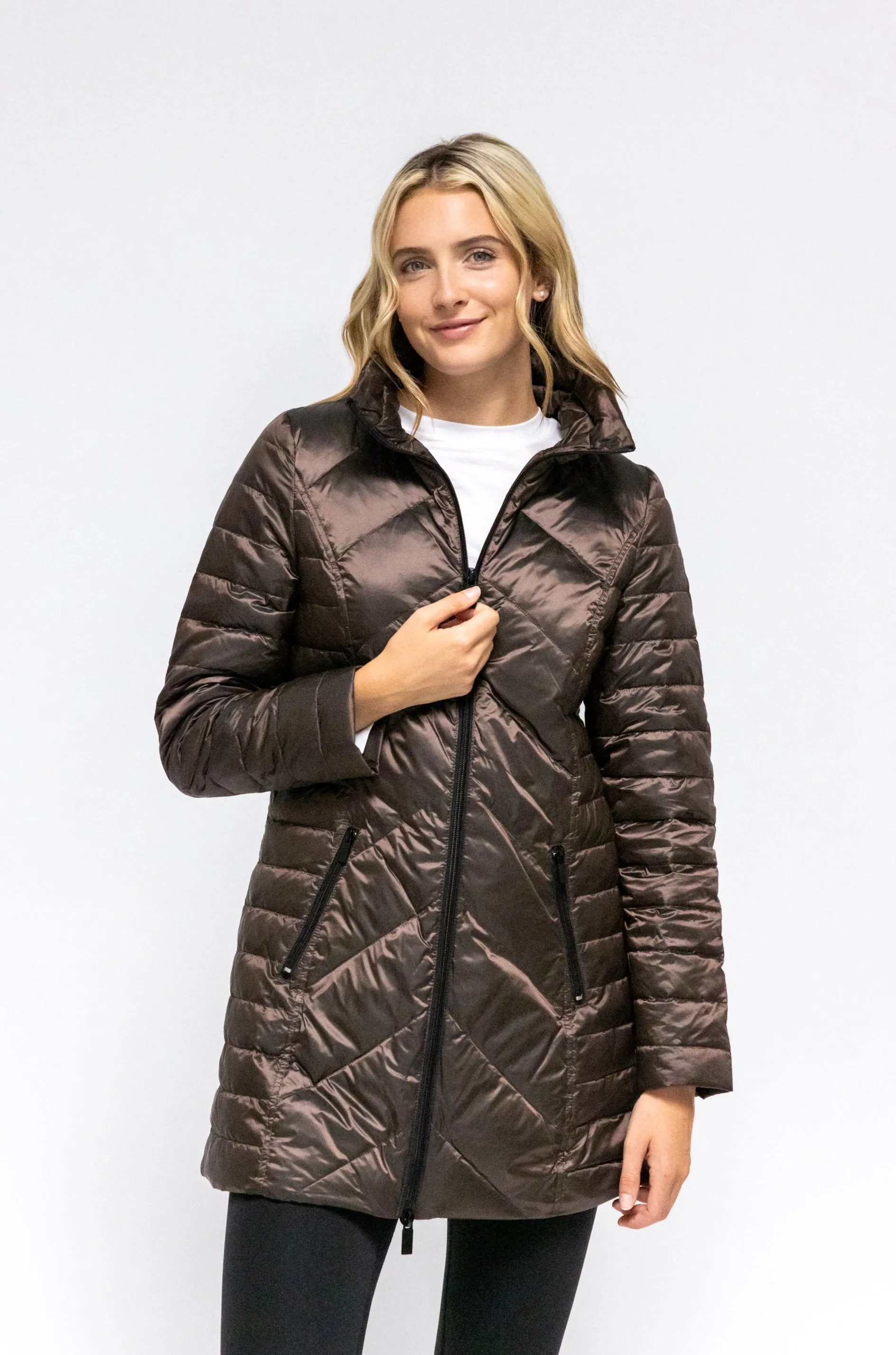 Chevron Quilted Coat