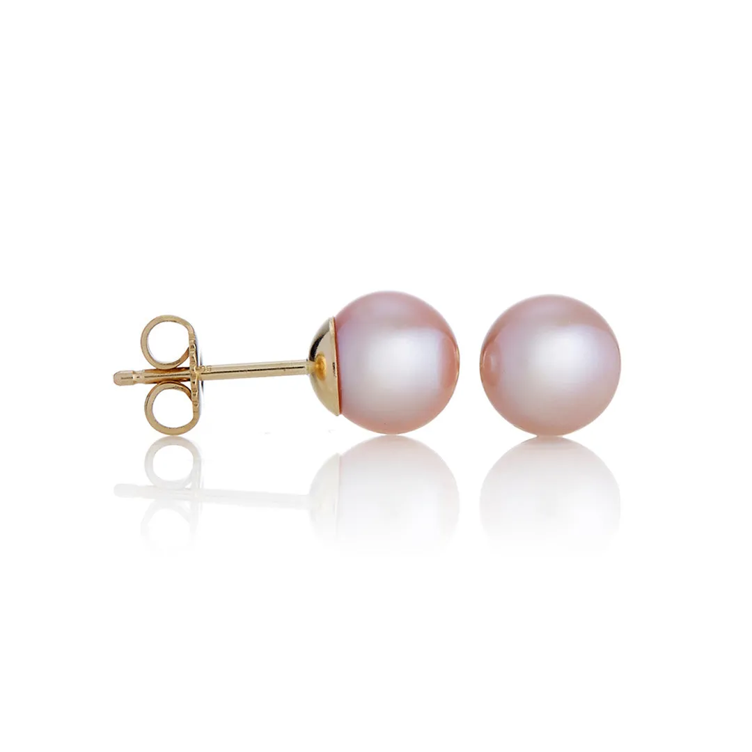 Child's 5mm Pink Pearl Earrings