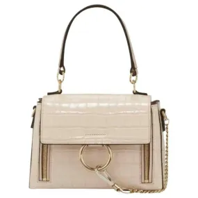 Chloé Faye Small Croc-embossed Cross Body Pink Leather Shoulder Bag