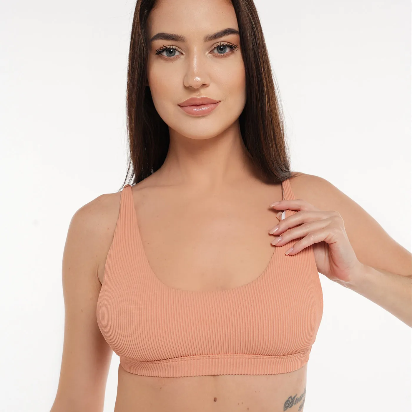 Crete Collection - Ribbed Bikini Top - Blush