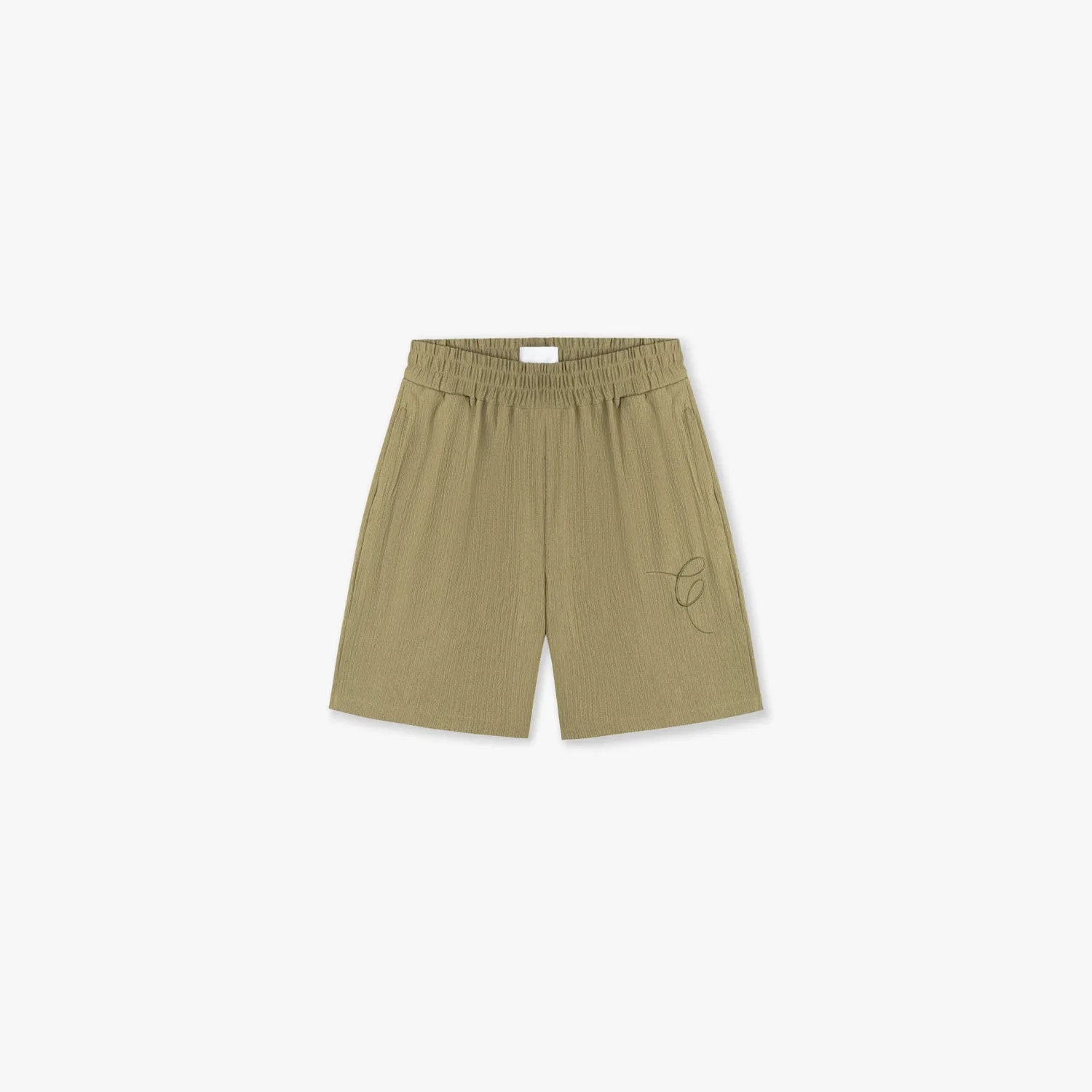 CROYEZ SEERSUCKER SHORTS - WASHED OLIVE