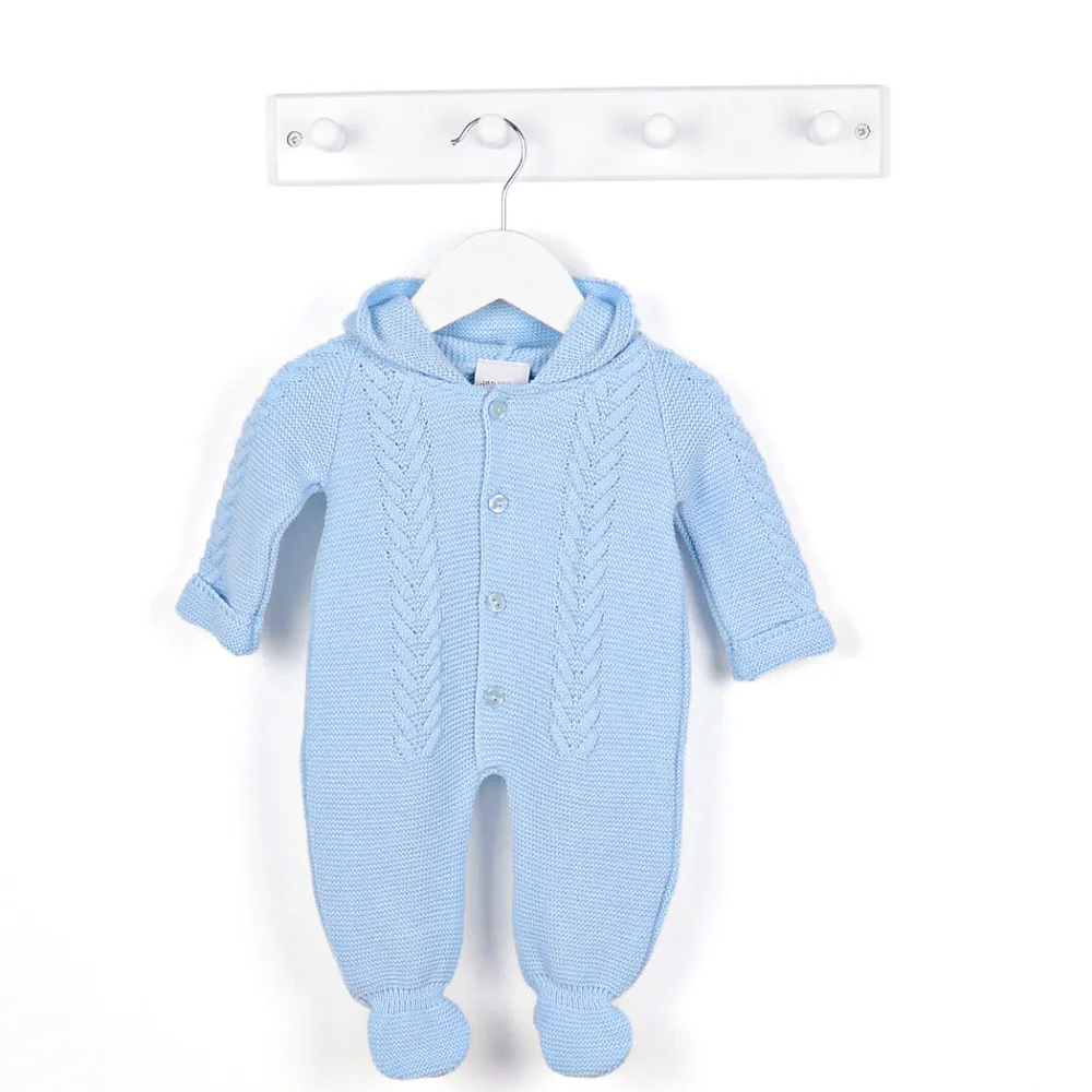 Dandelion Blue Knitted Pramsuit