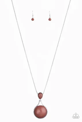 Desert Pools Brown Stone Necklace - Paparazzi Accessories