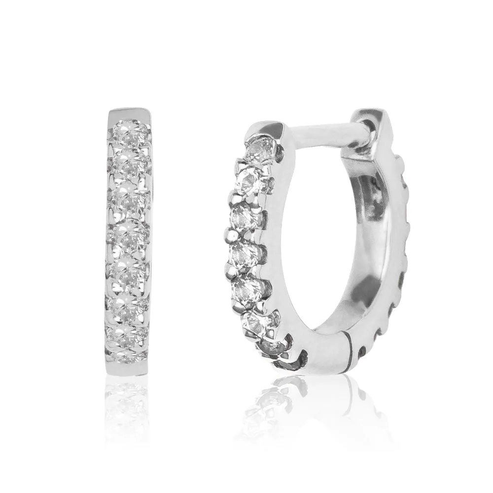 Diamond Eternity Huggie White Gold S