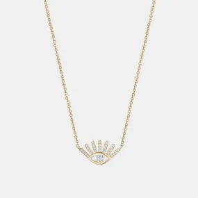 Diamond Evil Eye Lashes Necklace