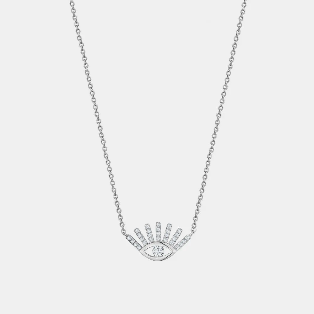 Diamond Evil Eye Lashes Necklace