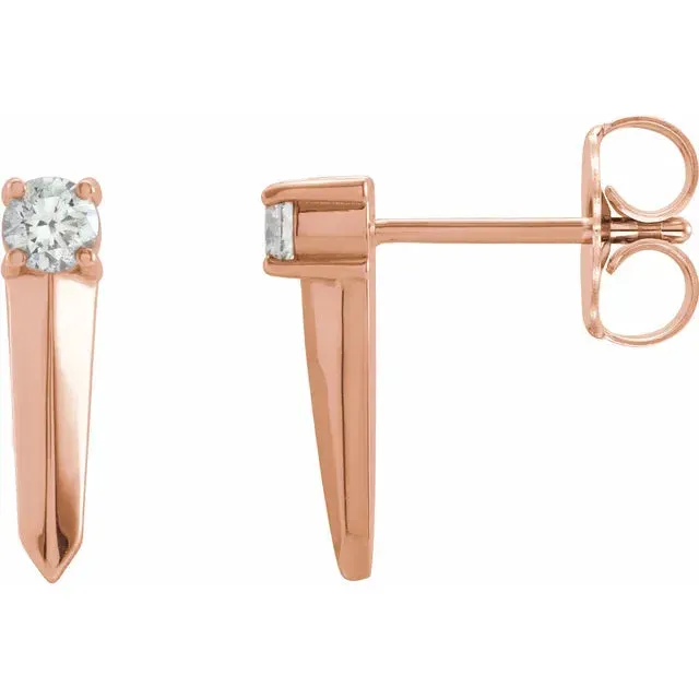 Diamond Knife Edge Bar Earrings