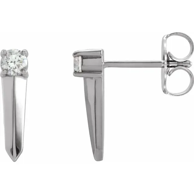 Diamond Knife Edge Bar Earrings