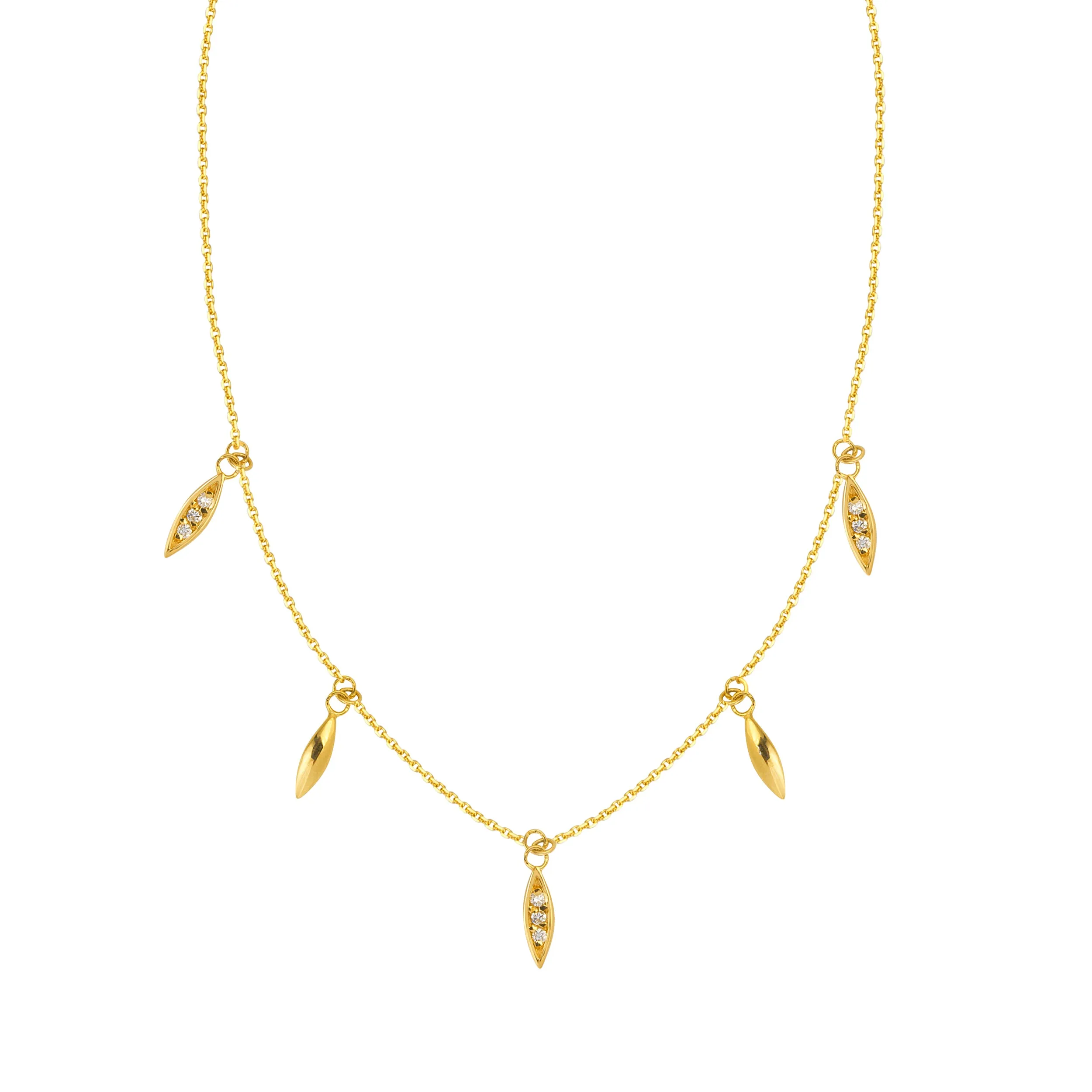 DIAMOND MARQUIS NECKLACE 14k