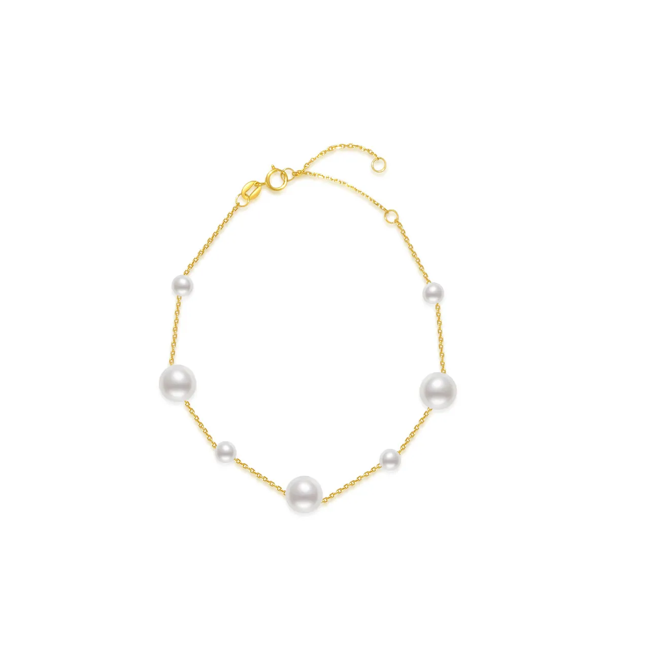 Elegant 18K Solid Gold Akoya Pearl Bracelet KB00011