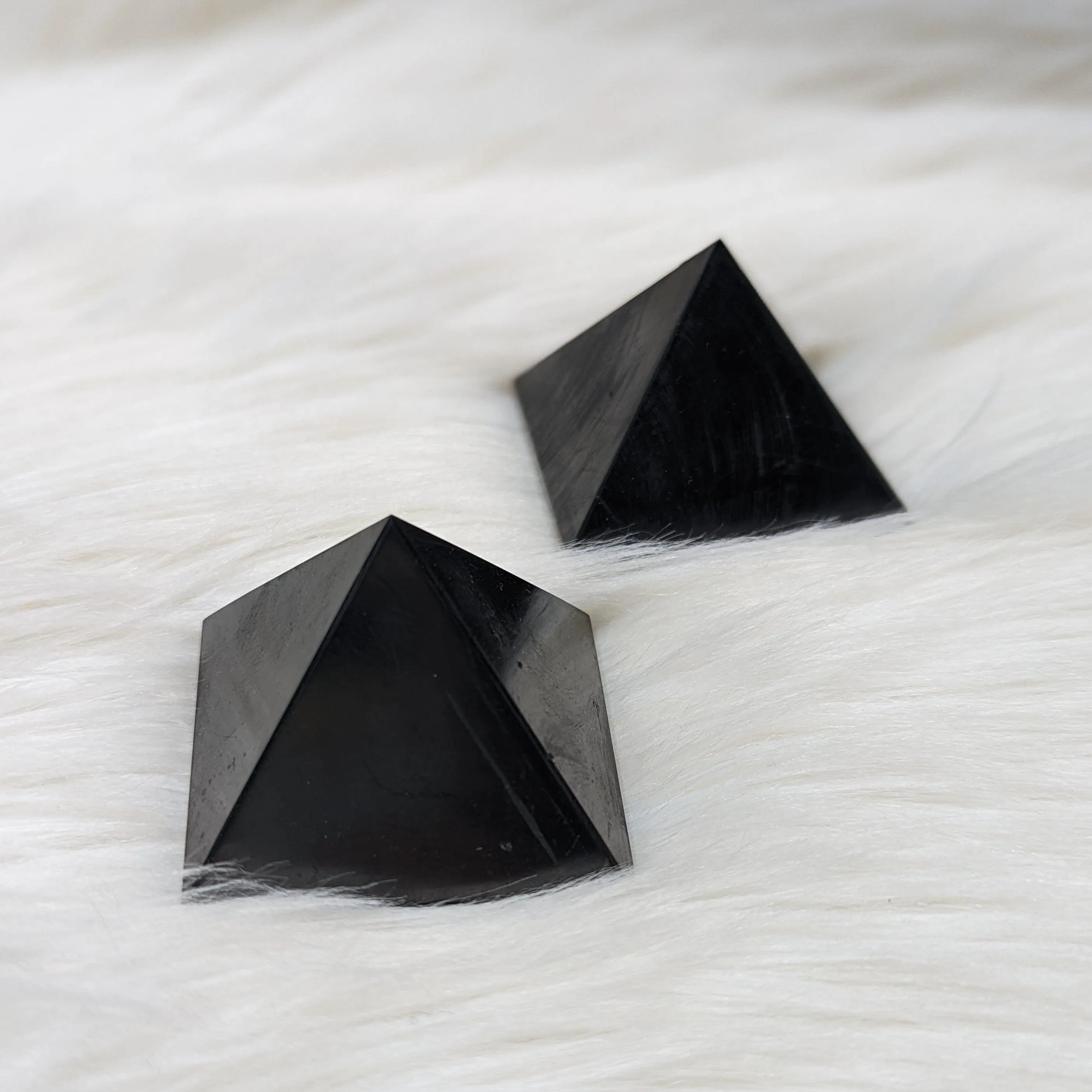 EMF Protection~One Polished Shungite Pyramid