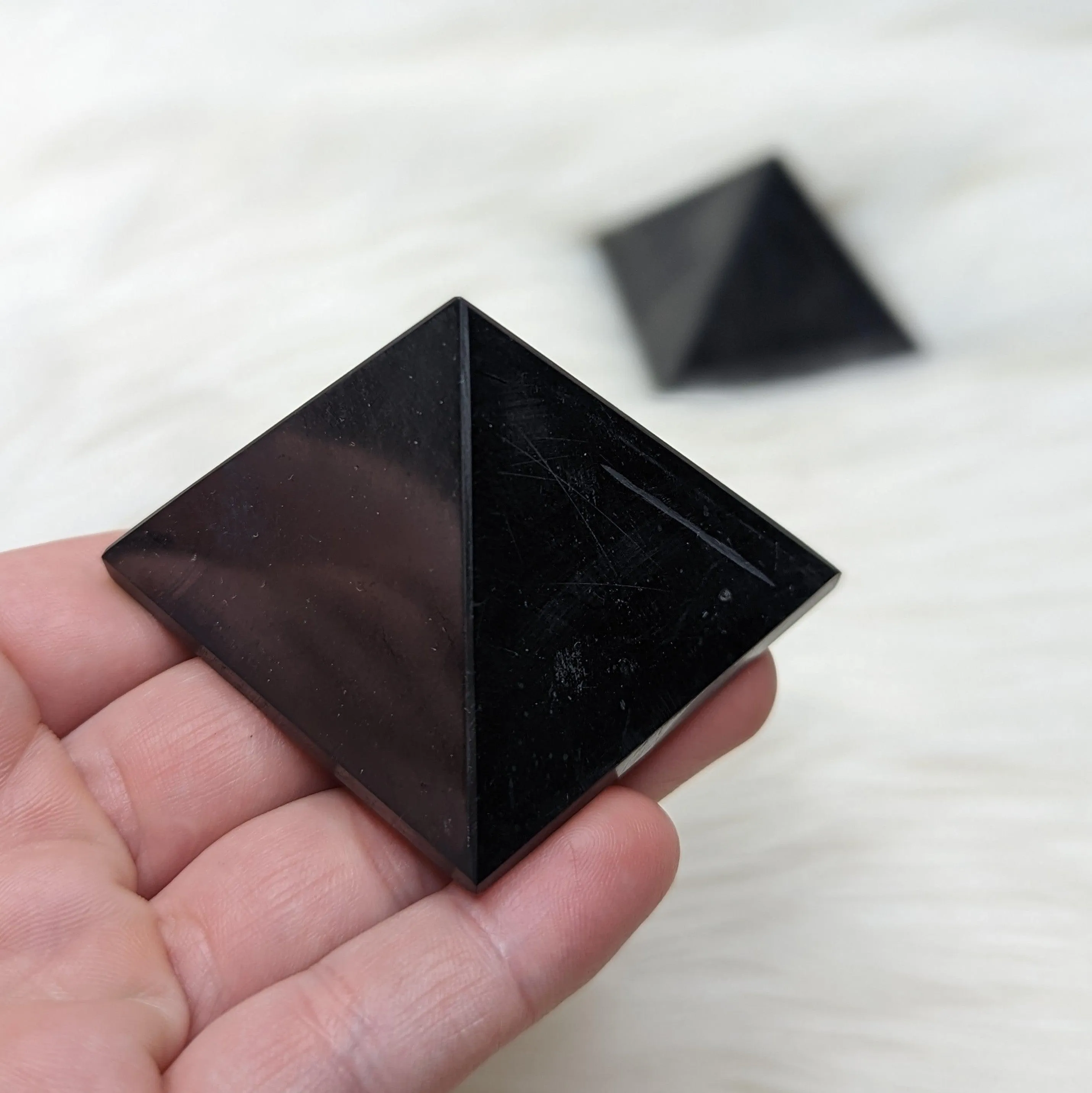 EMF Protection~One Polished Shungite Pyramid