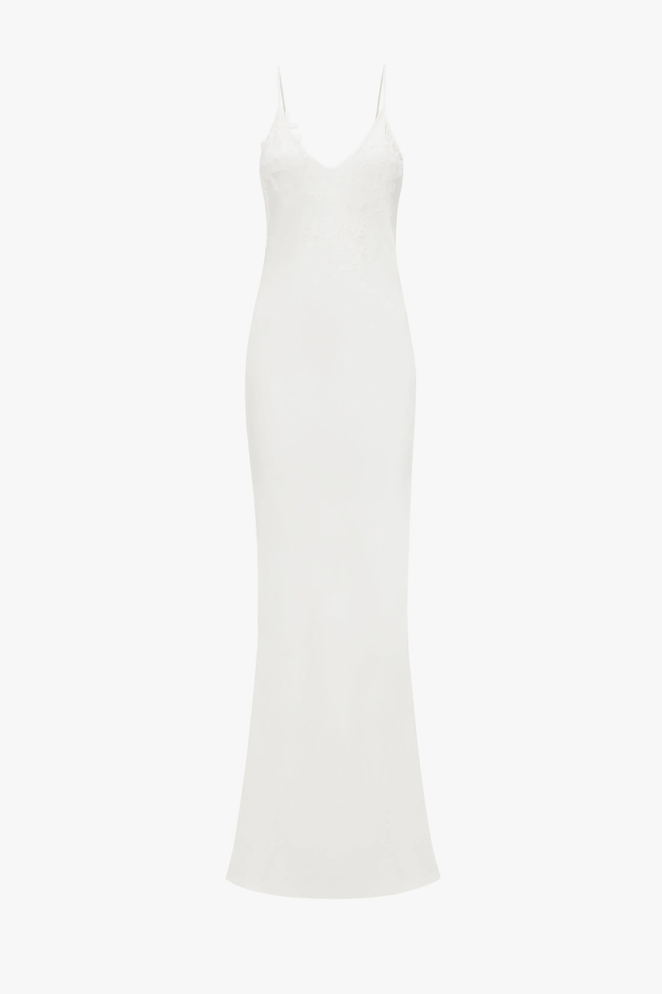 Exclusive Lace Detail Floor-Length Cami Dress In Ivory