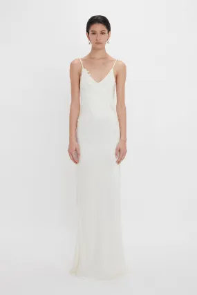 Exclusive Lace Detail Floor-Length Cami Dress In Ivory