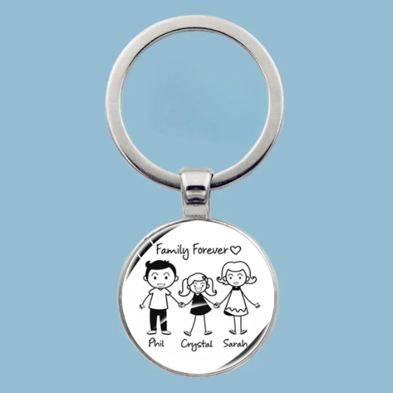 Family Forever Print Keychain