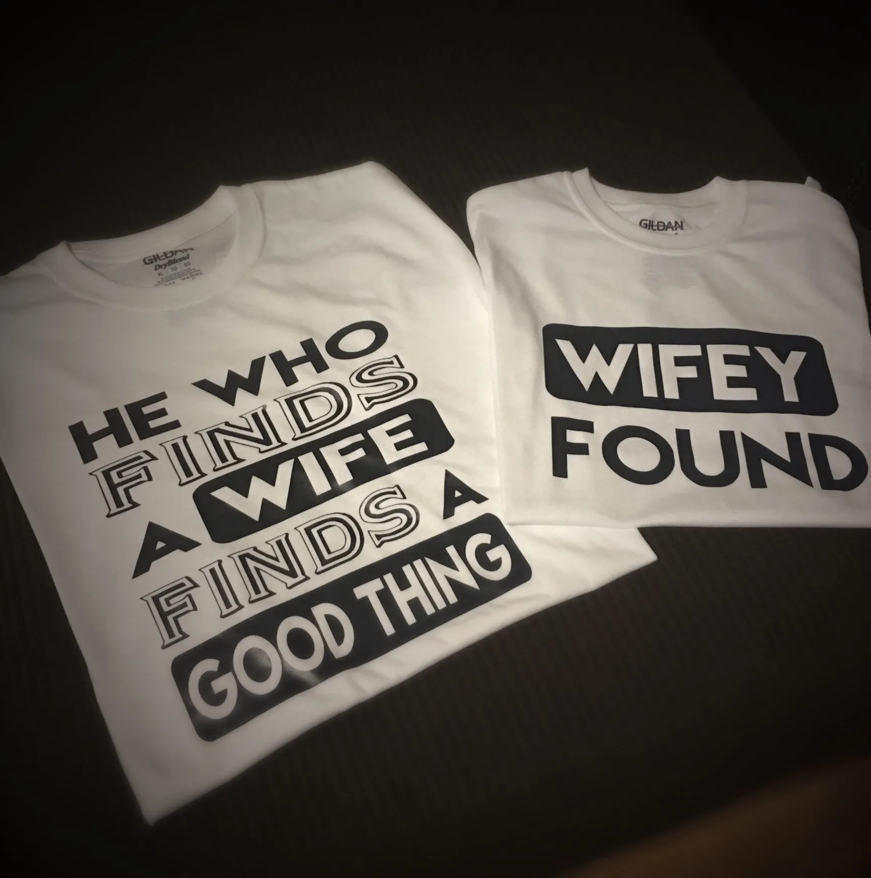 Family - He Who Finds A Wife/Wifey Found T-Shirt - White Edition