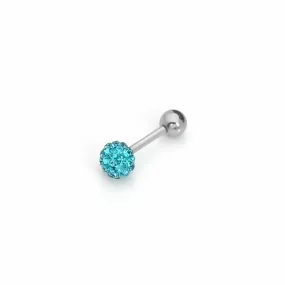 Ferido Crystal Disco Ball Top Tragus Barbell - Green