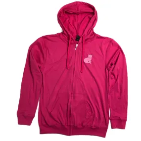 Focus Cat Lightweight Beach Hoodie - Very Pink