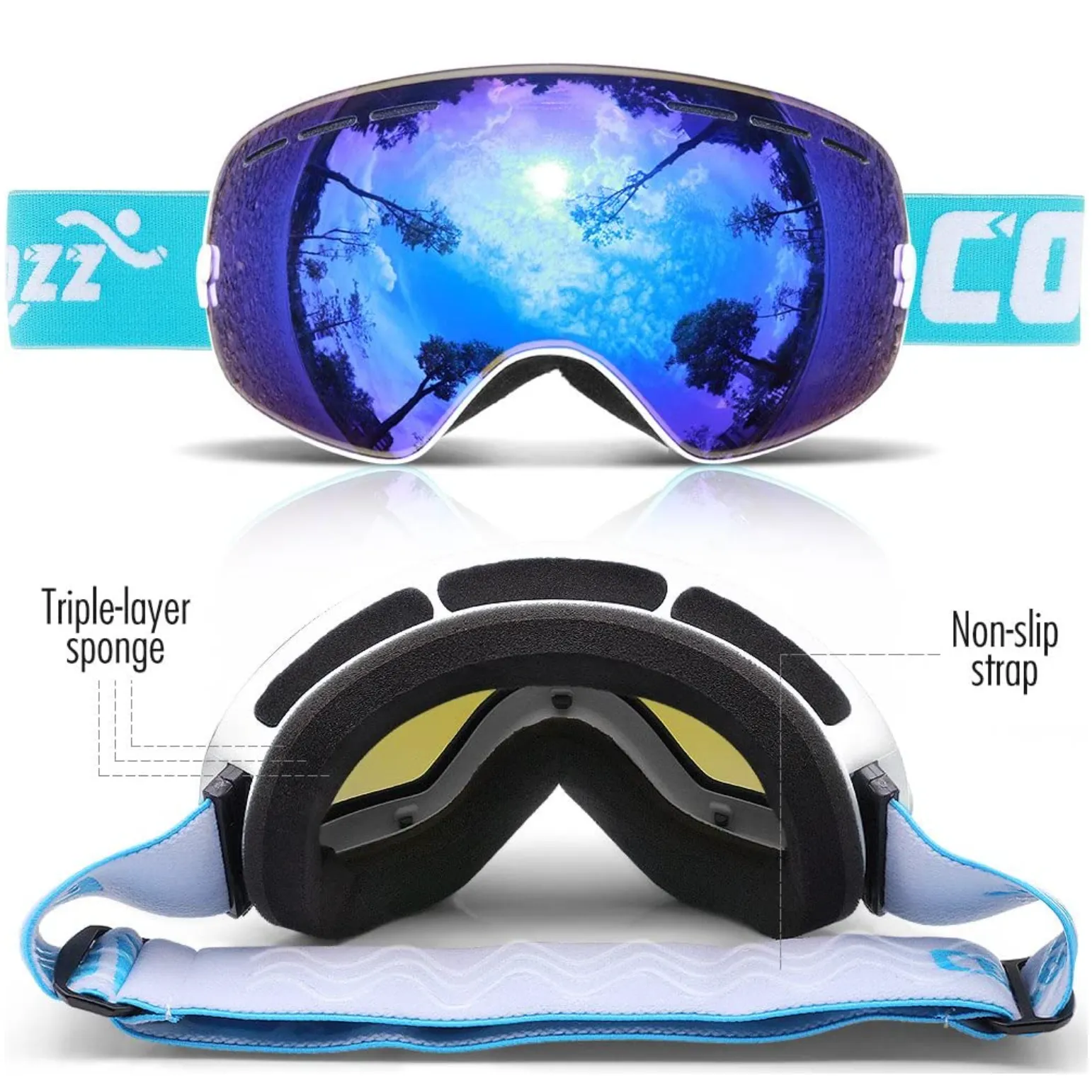 Full Screen Ski Goggles Blue