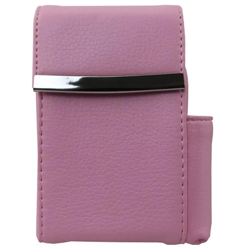 Genuine Leather Pink Fliptop Cigarette Case