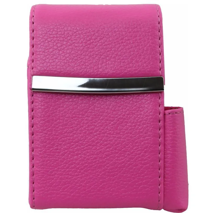 Genuine Leather Pink Fliptop Cigarette Case